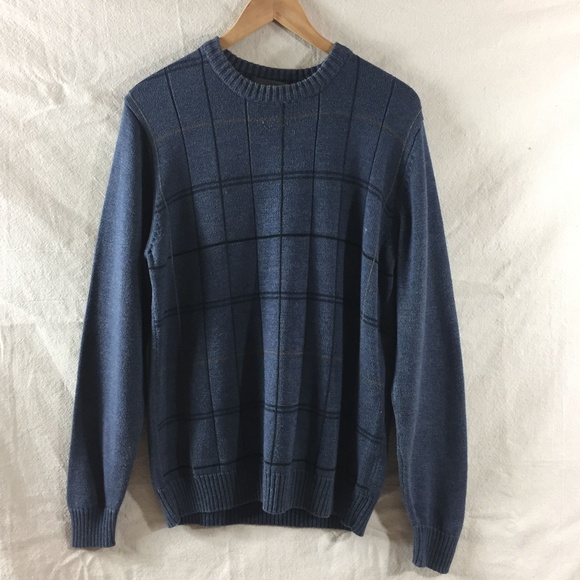 Oscar de la Renta Other - Oscar de la Renta Grandpa Dad Blue Plaid Sweater